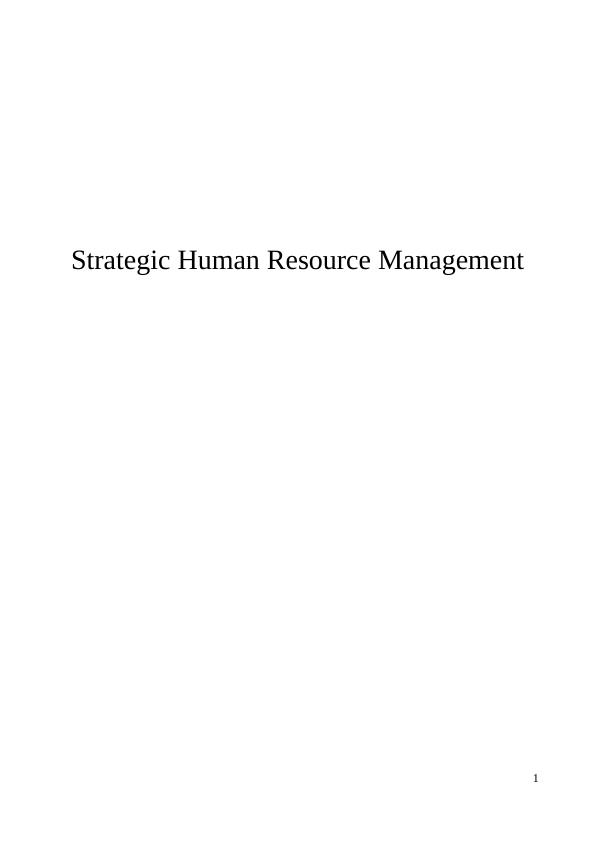 Strategic Human Resource Management - Marriott Hotel_1
