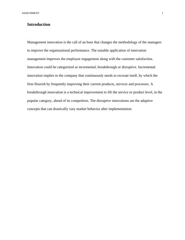 Assignment On Innovation In Management_2