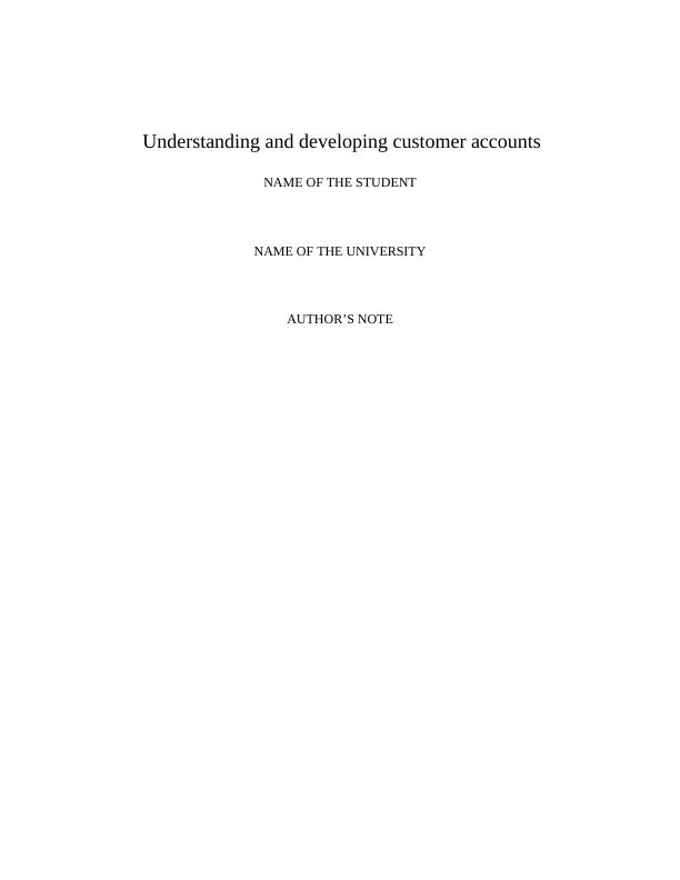Developing Customer Account- Research Article_1
