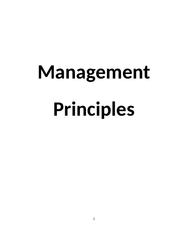 (POM) Principles of Management Assignment_1