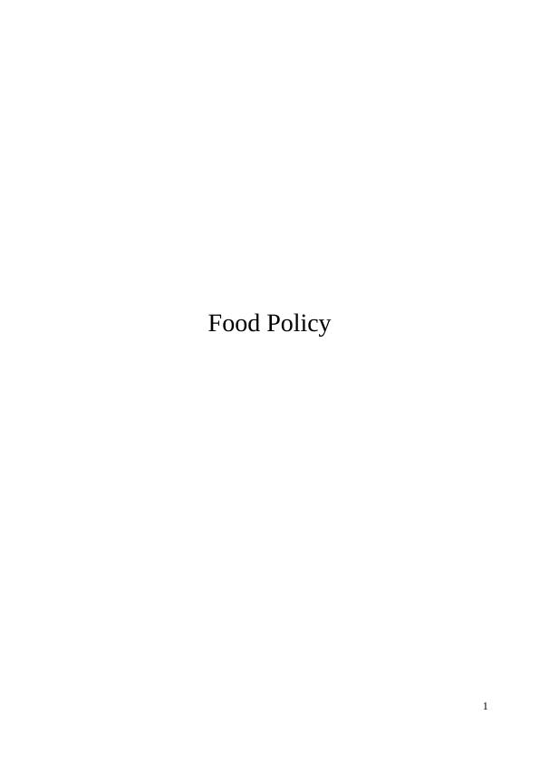 Assignment for Food Policy_1
