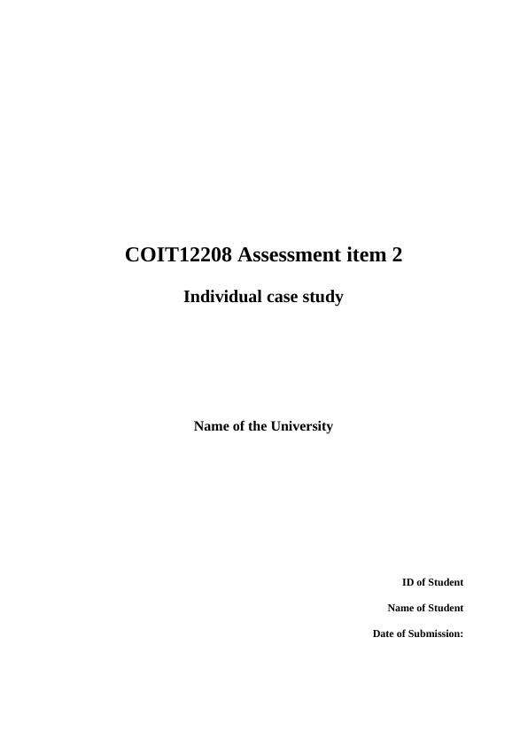 COIT12208- ICT Project Management_1