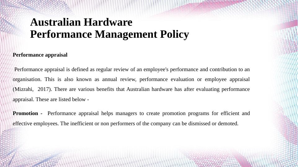Performance Management Policy at Australian Hardware_4