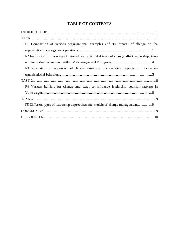 Understanding and Leading Change Essay of Volkswagen and Ford_2