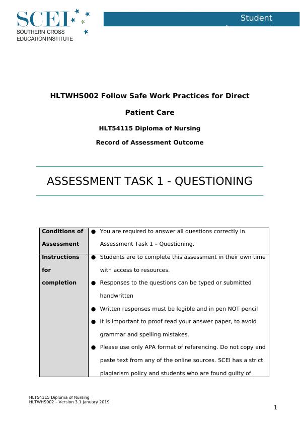 HLTWHS002 Follow Safe Work Practices for Direct Patient Care_1