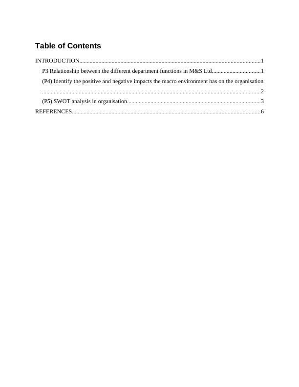 Report on Business & Business Environment - M&S Ltd