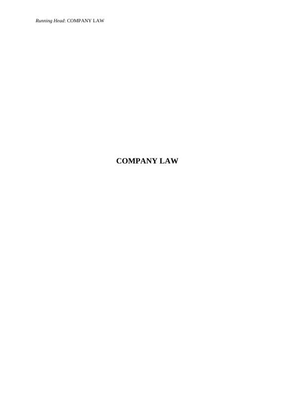 Report on Australian Company Law_1