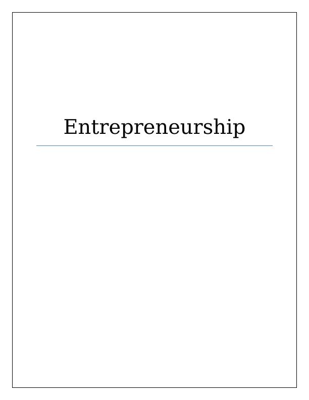 assignment for entrepreneurship