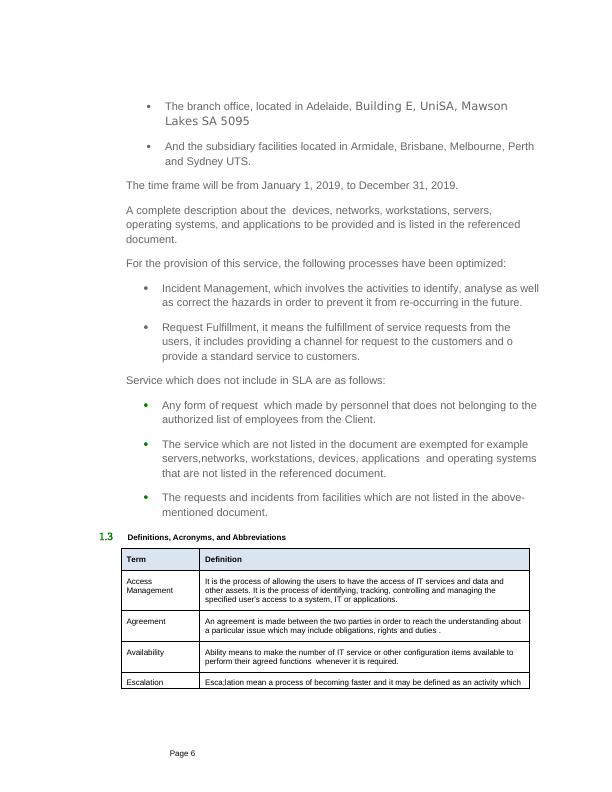 Service Level Agreement - Assignment_6