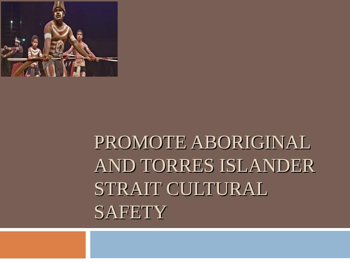 Promote Aboriginal and Torres Islander Strait Cultural Safety_1