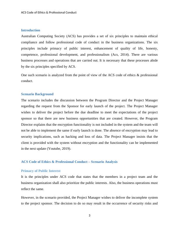 ACS Code of Ethics & Professional Conduct