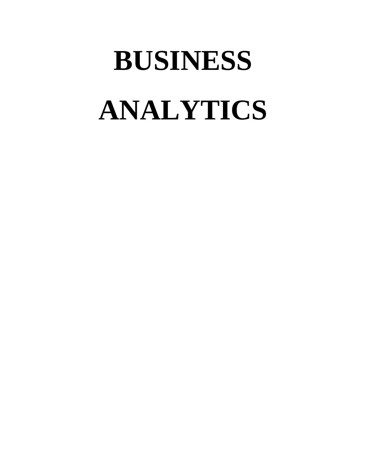 business analytics assignment 1