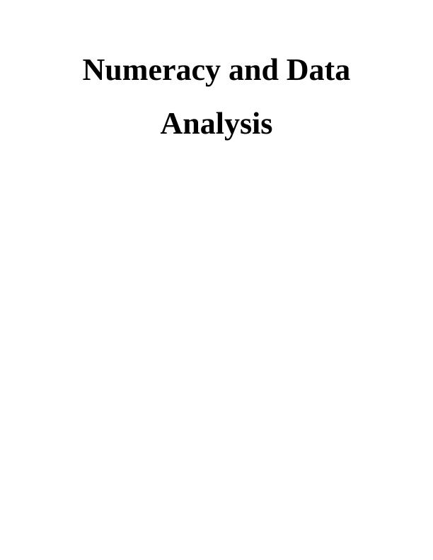 Numeracy and Data Analysis : Assignment_1