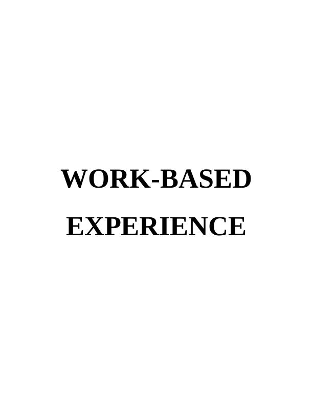Tasks and Responsibilities in Work Experience : Report_1
