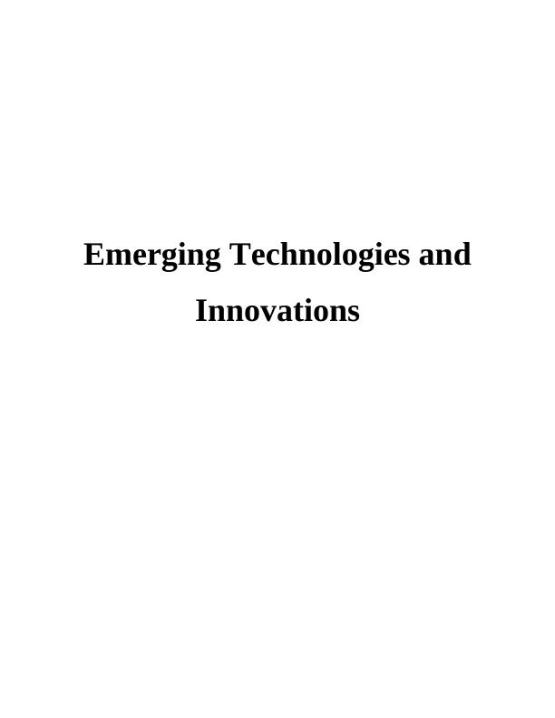 Article on Emerging Technologies and Innovations_1