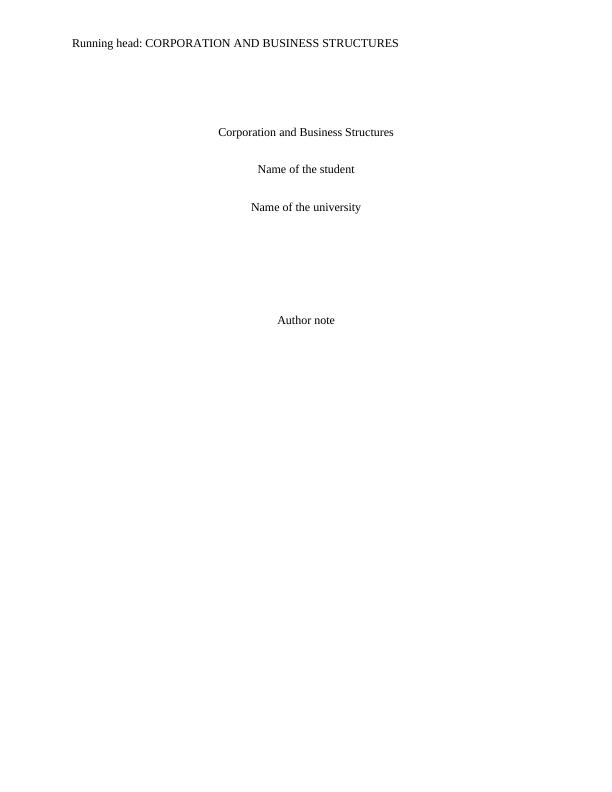 LAWS20059 - Corporations and Business Structure_1