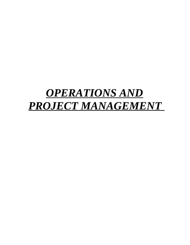 Operations and Project Management assignment : TK Maxx_1