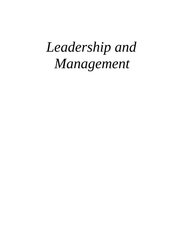 What Have You Learnt About Leadership and Management?_1