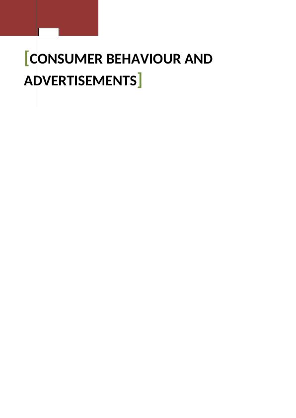 Study on Consumer Behavior and Advertisements_1