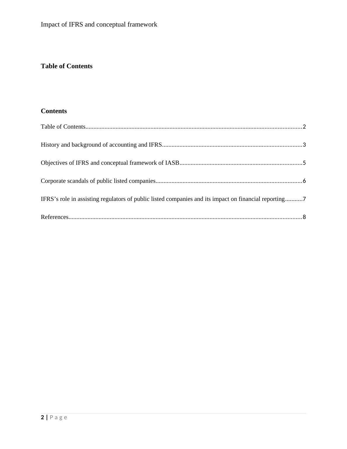 Impact of IFRS and Conceptual Framework Assignment_2
