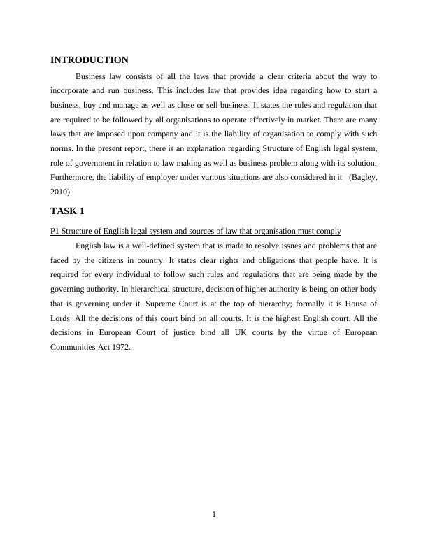 Report on Structure of English Legal System and Role of Government in Law_4