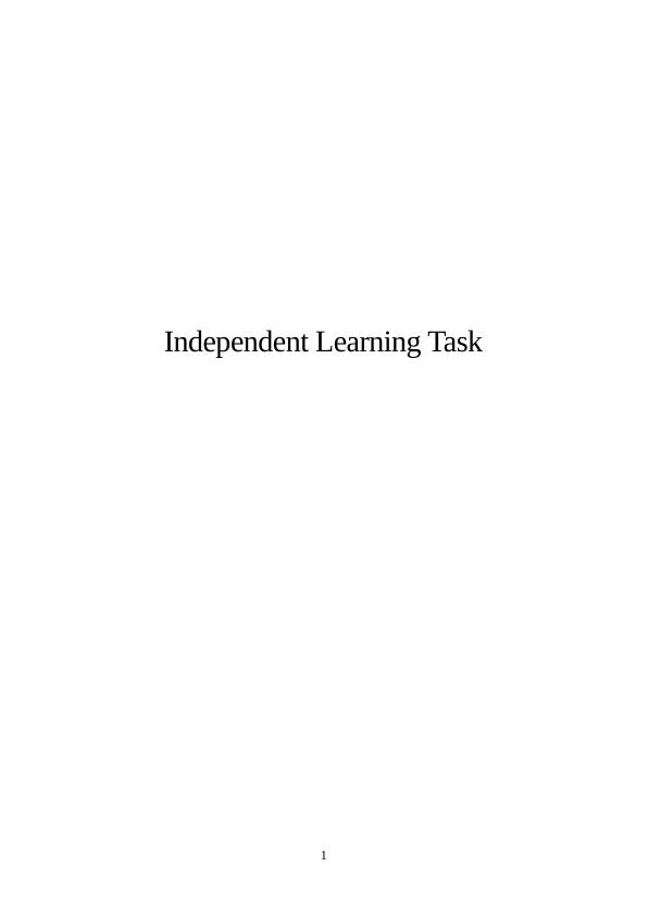 Independent Learning Task | Task Report_1