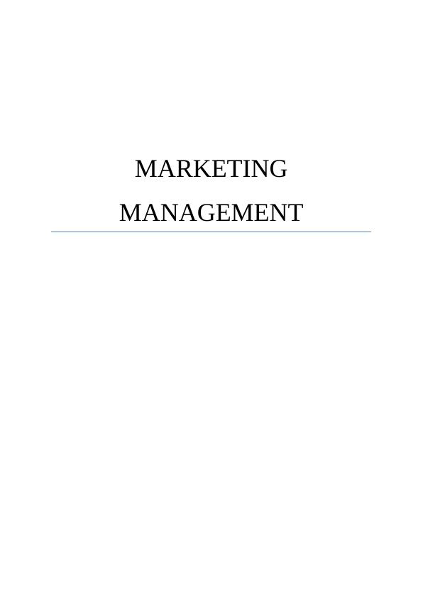 Marketing  Management Assignment 2022_1