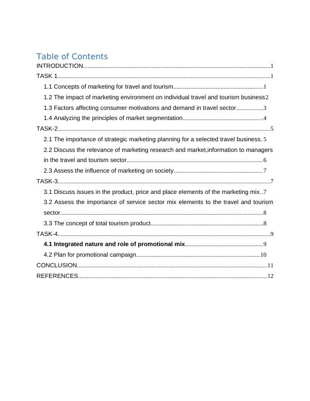 Report on Marketing Concept for Travel and Tourism Sector - Thomson_2