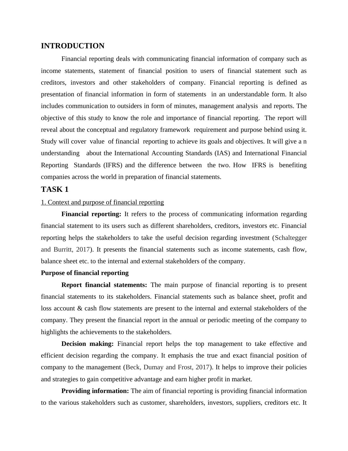 (Doc) Financial Reporting Sample Assignment_3