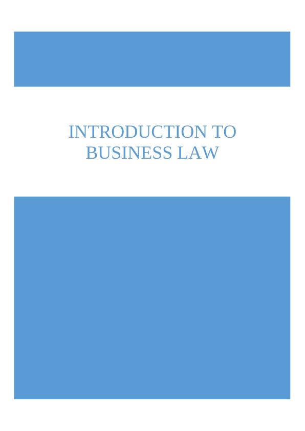 INTRODUCTION TO BUSINESS LAW DISCUSSION 2022_1