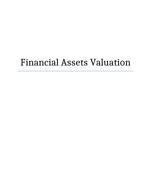Financial Assets Valuation Report Of Agilent Technologies_1