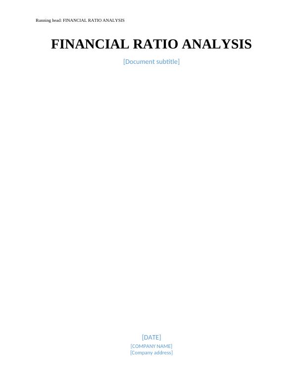 16 FINANCIAL RATIO ANALYSIS Financial ratio analysis_1
