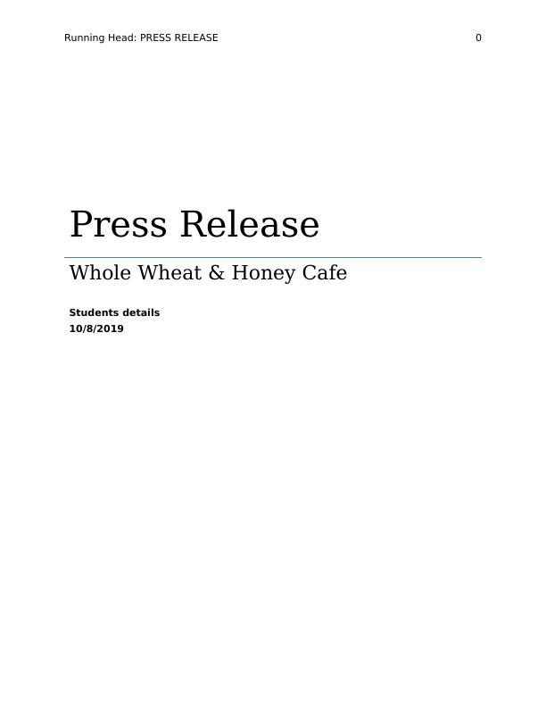 Assignment on Whole Wheat & Honey Cafe_1