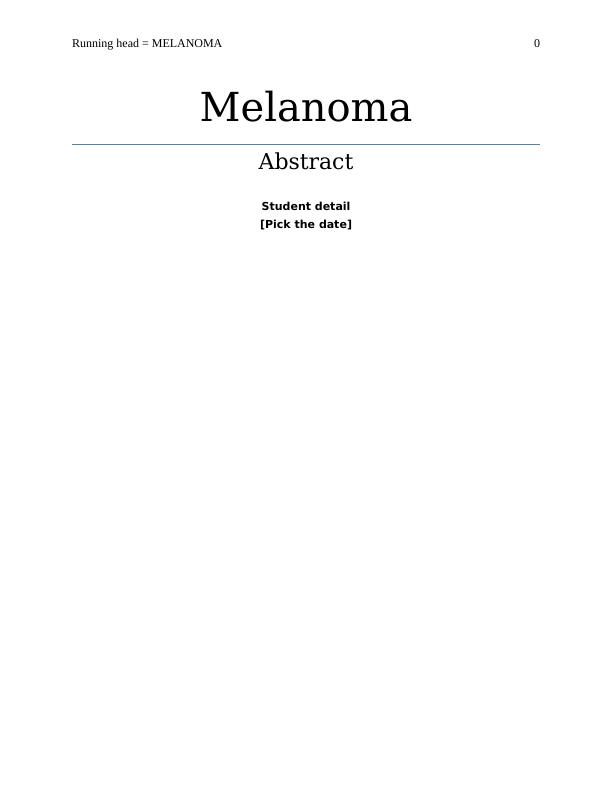 Epidemiology of Melanoma Assignment 2022_1