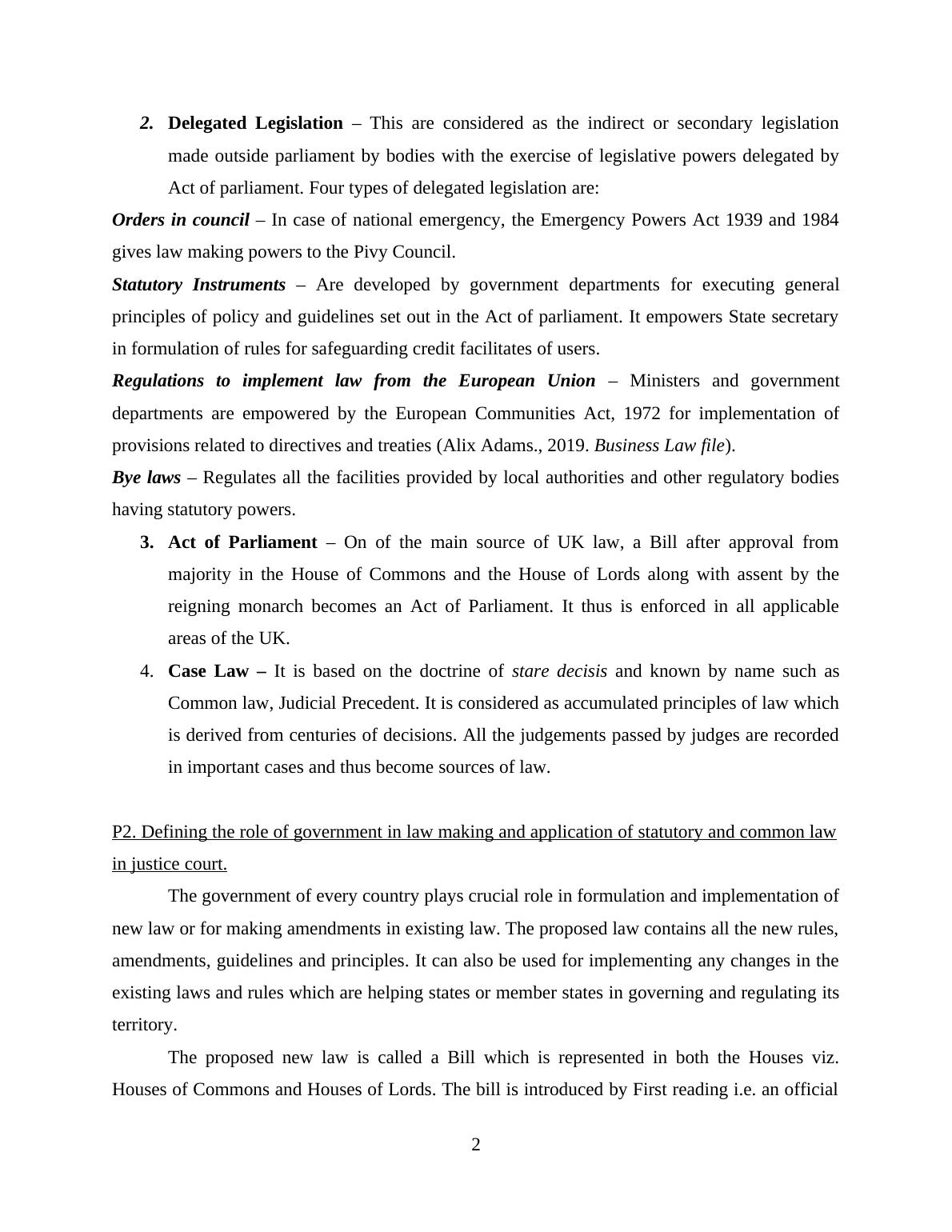 Sources of Business Law in UK