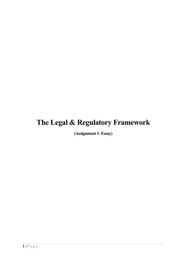 The Legal & Regulatory Framework_1