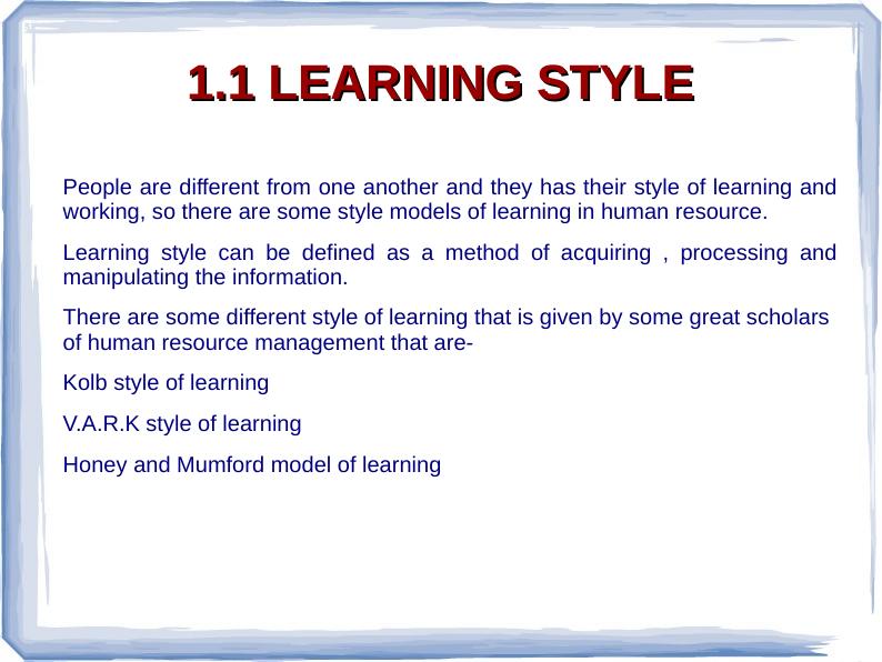Learning Styles and Learning Curve in Human Resource Development_2