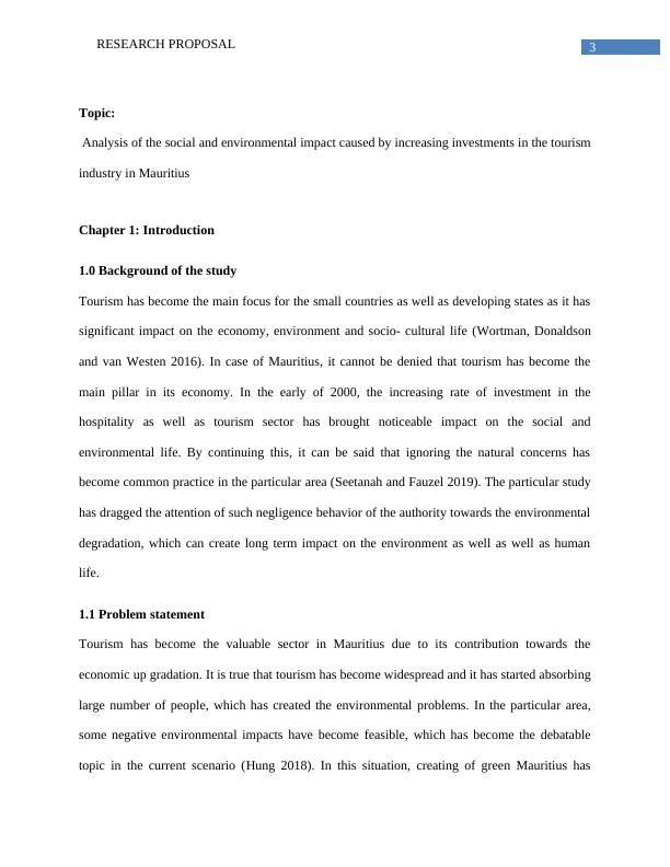 Research Proposal - Tourism Industry in Mauritius_4