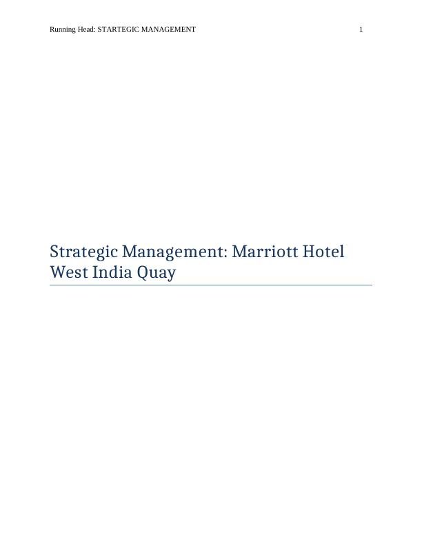 Strategic Management in International Hotel Industry | Marriott_1