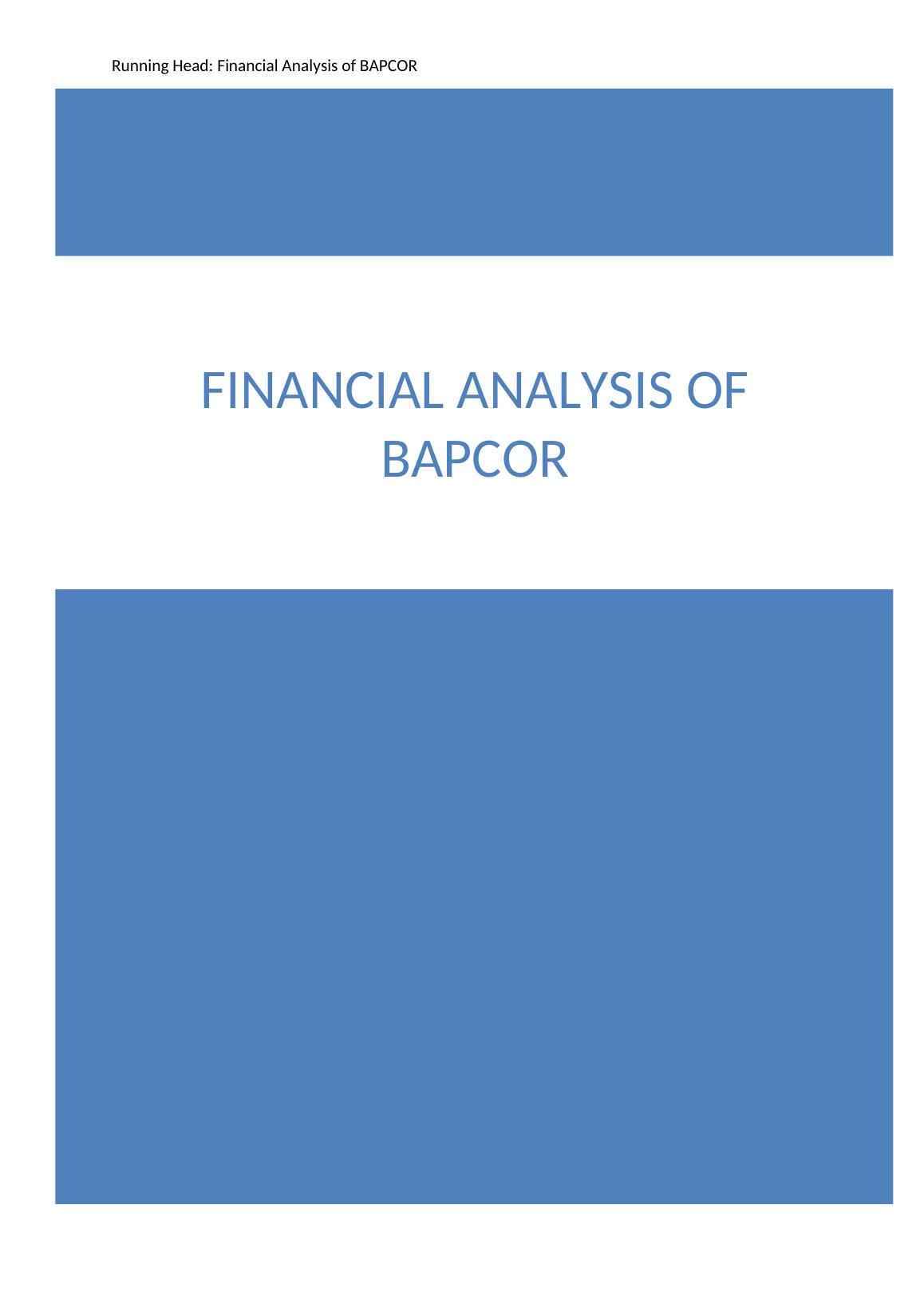 Financial        Analysis of      BAPCOR_1