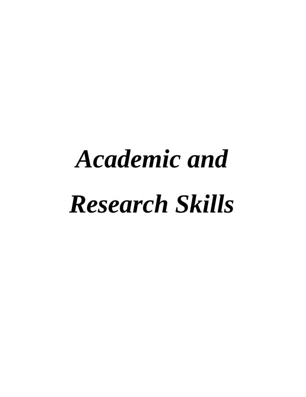 Academic and Research Skills - Assignment Solution_1