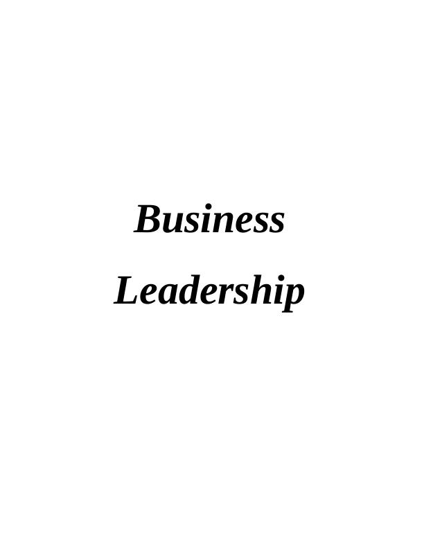 Business Leadership INTRODUCTION_1