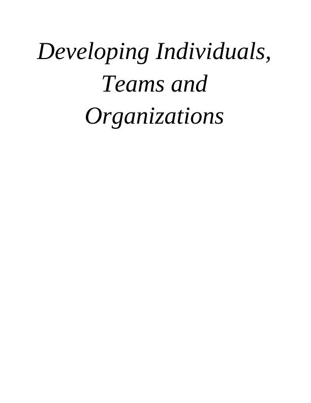 Developing Individuals, Teams and Organizations Whirlpool’s_1