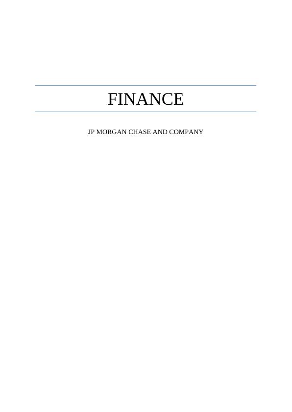 Analysis of JP Morgan Chase and Co. Financial Statements_1