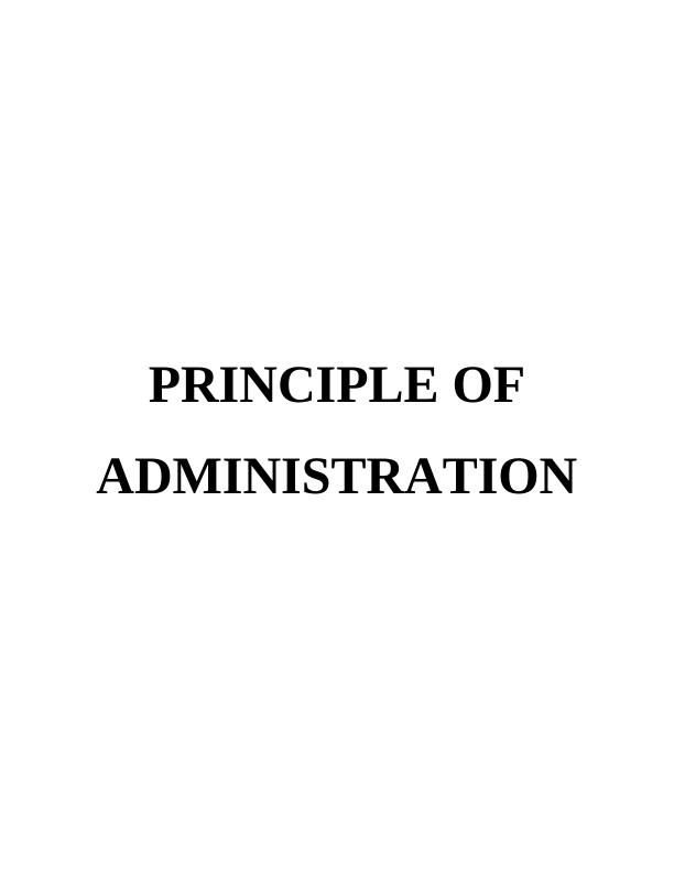 Assignment on Principle of Administration_1
