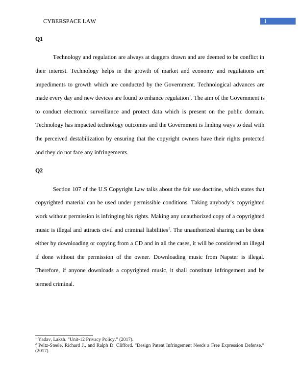 Cyberspace Law -  Assignment_2
