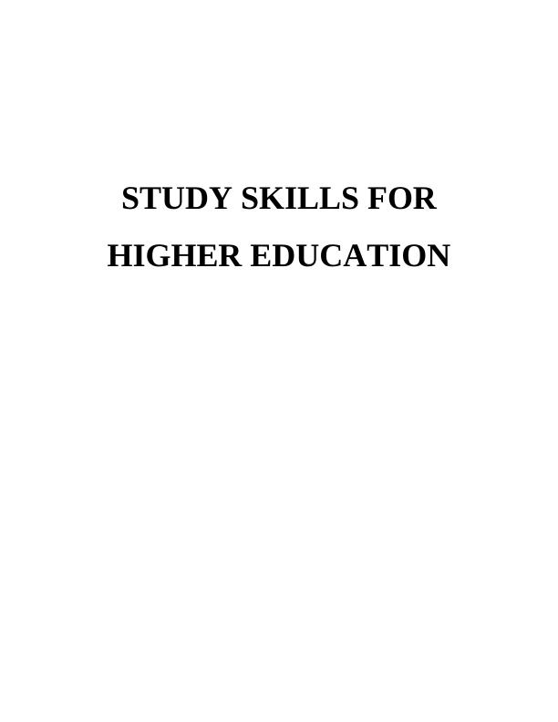 Study Skills for Higher Education: Assignment_1