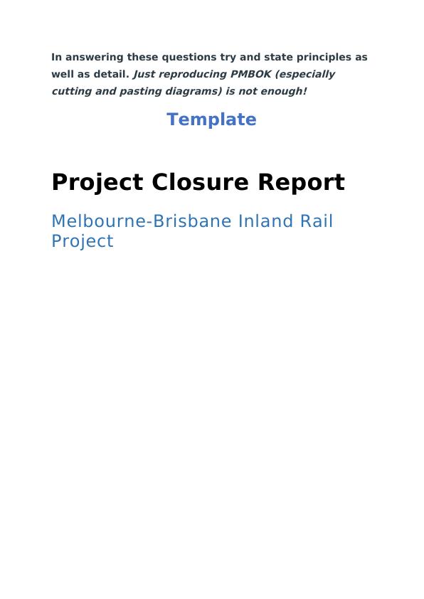 Project Closure Report for Melbourne-Brisbane Inland Rail Project_4