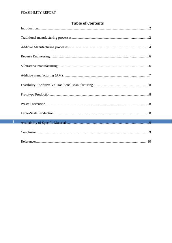 Report on Manufacturing Processes