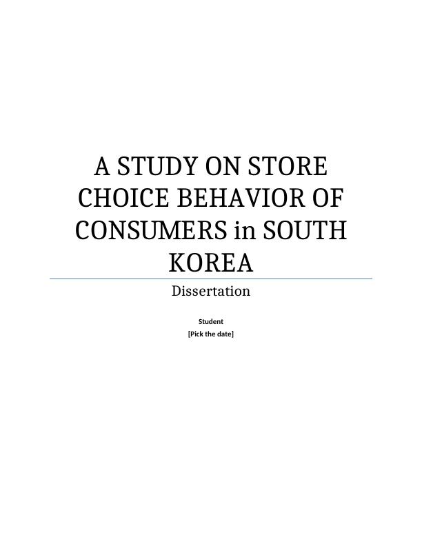 Study On Customers' Choice Behavior | South Korea_1